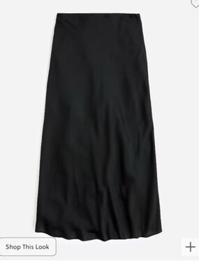 J. Crew Gwyneth midi Black Satin Slip Skirt - Women